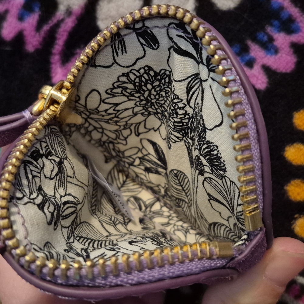 Vera Bradley Mallory Butterfly Bag Charm sparkling coin purse lilac shimmer - Picture 3 of 8